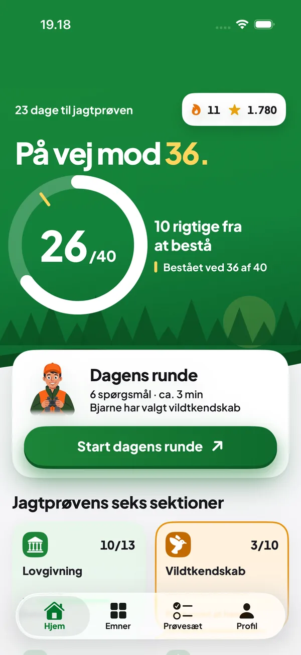 Jagtprøven skærmbillede