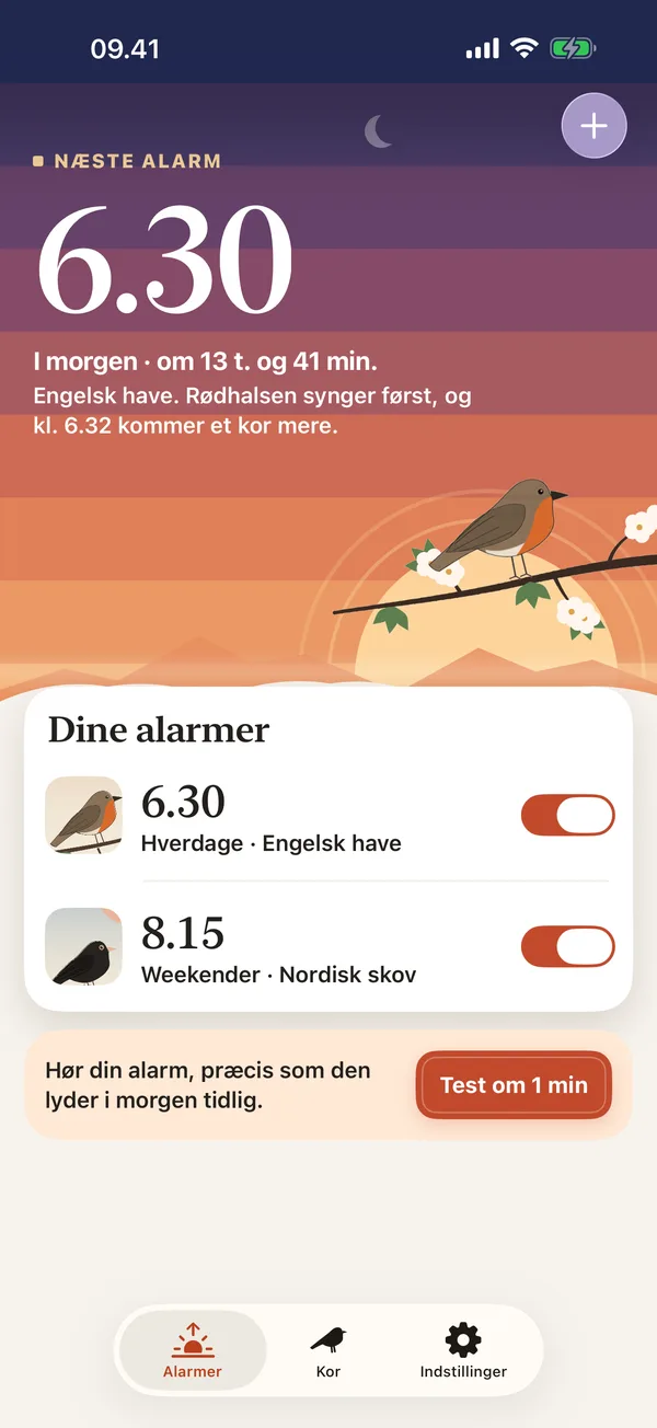 Wakebird skærmbillede